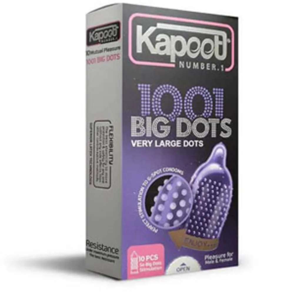 کاندوم کاپوت بیگ داتس با 1001 خار درشت 10عددی condom KAPOOT 1001 BIG DOTS 10best